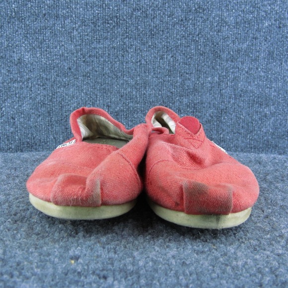 TOMS Women Flat Shoes Orange Fabric Slip On Size 8 Medium - Picture 2 of 10